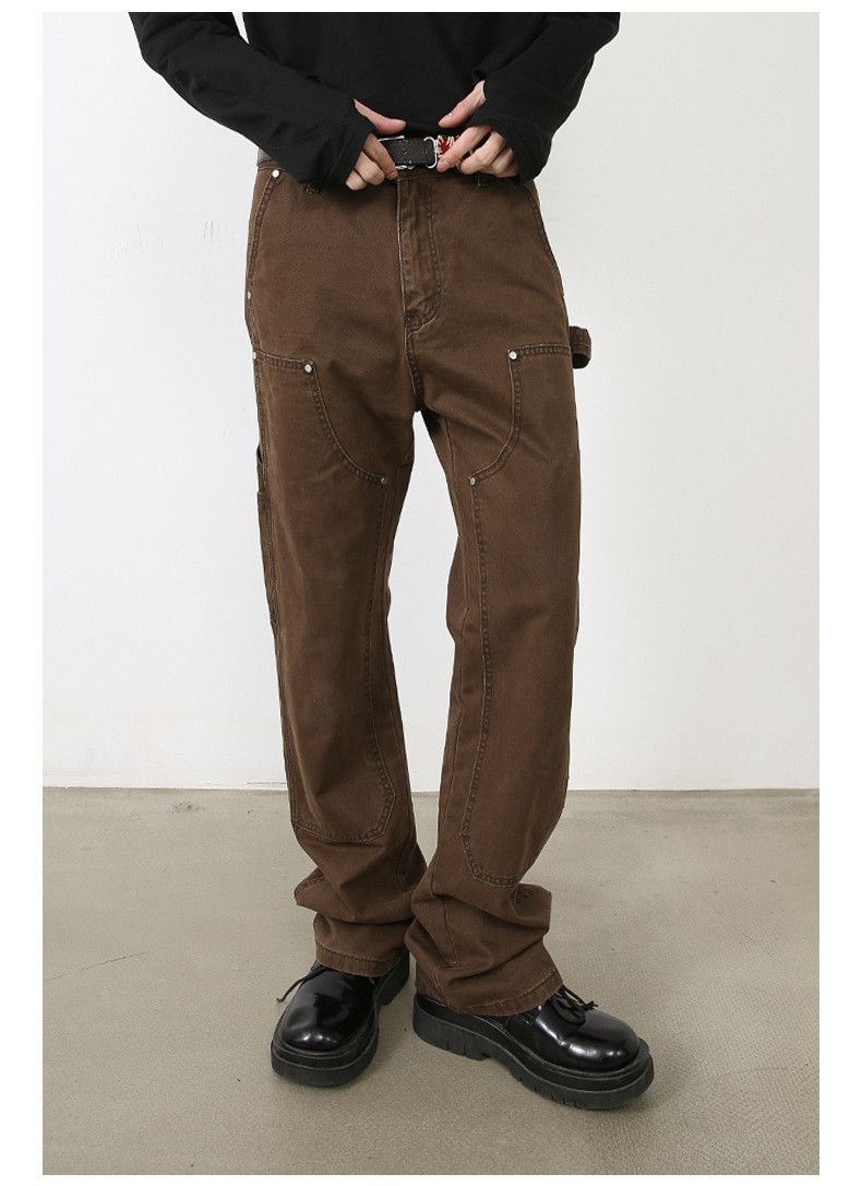 Japanese Brand Retro men's fashion brand loose washed casual cargo jeans Size US 34 / EU 50 - 2 Thumbnail
