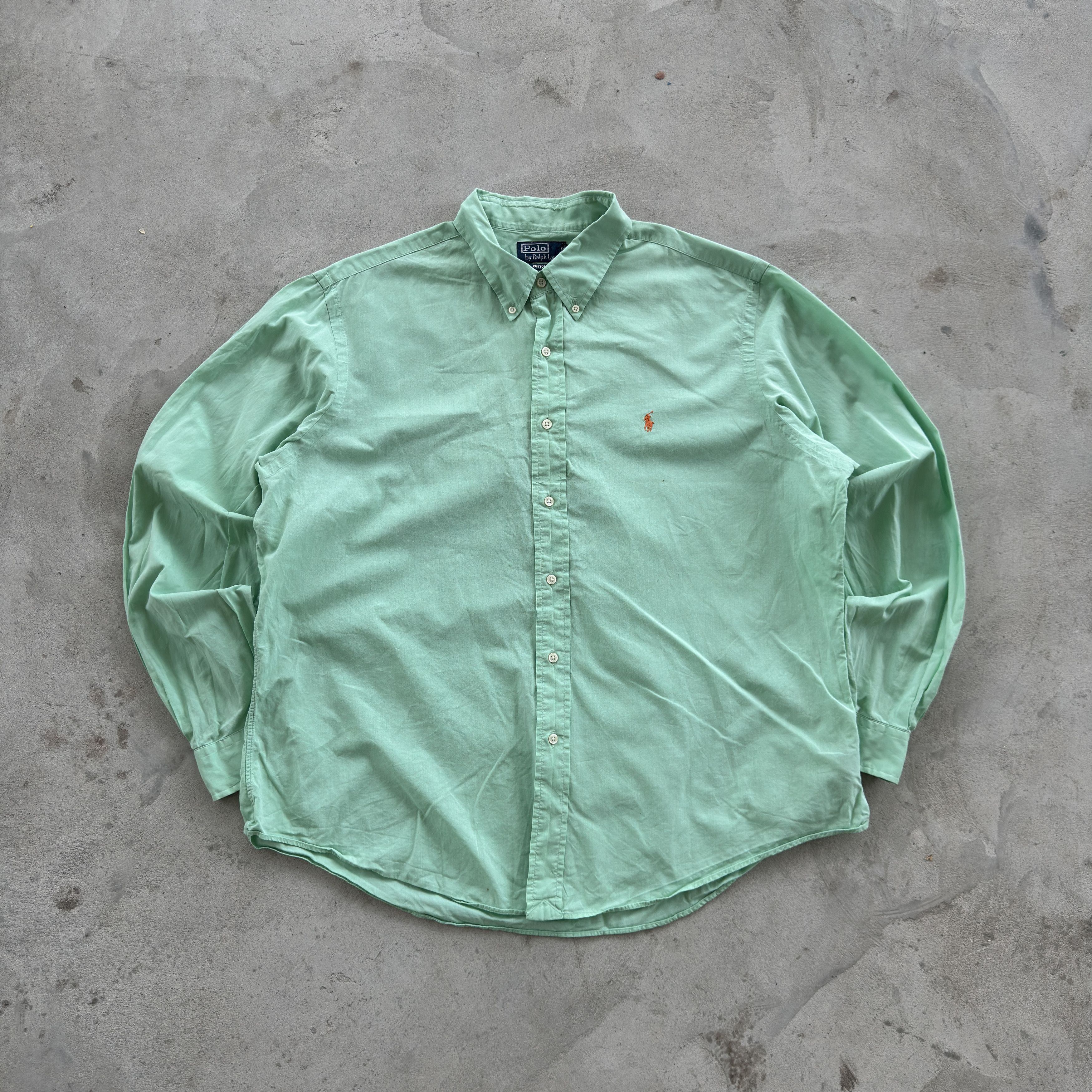 Polo Ralph Lauren Polo Ralph Lauren Green Button Down Shirt Custom Fit XXL Size US XXL / EU 58 / 5 - 1 Thumbnail