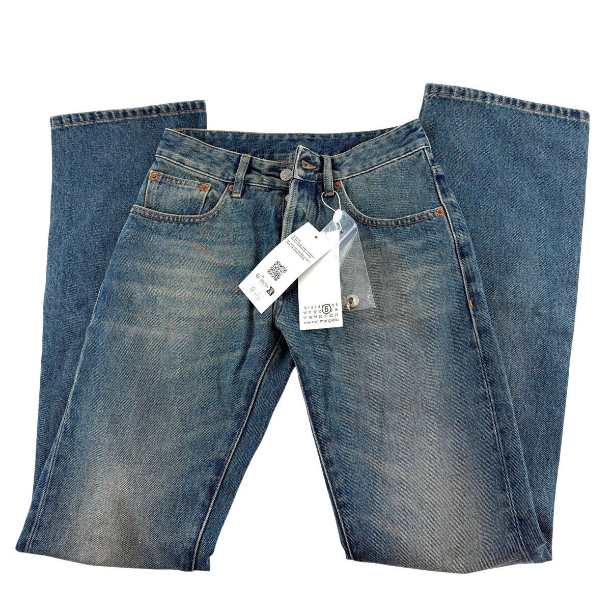 Maison Margiela MM6 Maison Margiela Blue Mid-Rise Straight Jeans Size 25 Size 33" - 4 Thumbnail