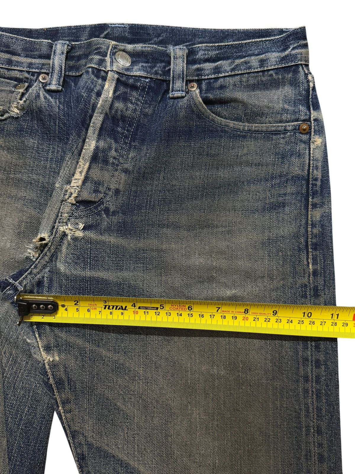 Blue Blue Japan Vintage 90s Japan Blue Corn Selvedge Mud Wash Distressed Size US 30 / EU 46 - 14 Thumbnail
