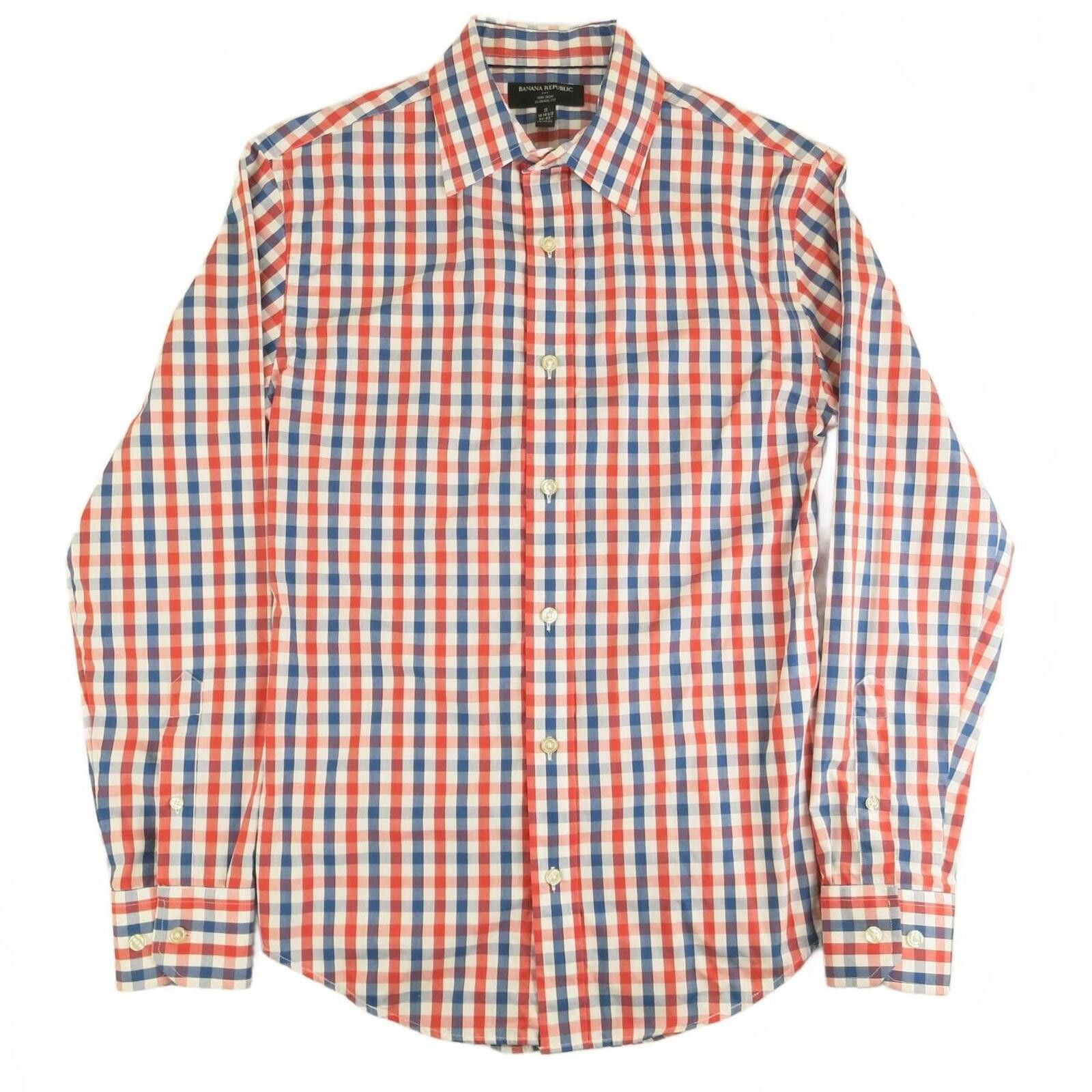 Banana Republic Banana Republic Classic Fit Non-Iron Checkered Shirt Men's S Size US S / EU 44-46 / 1 - 1 Thumbnail