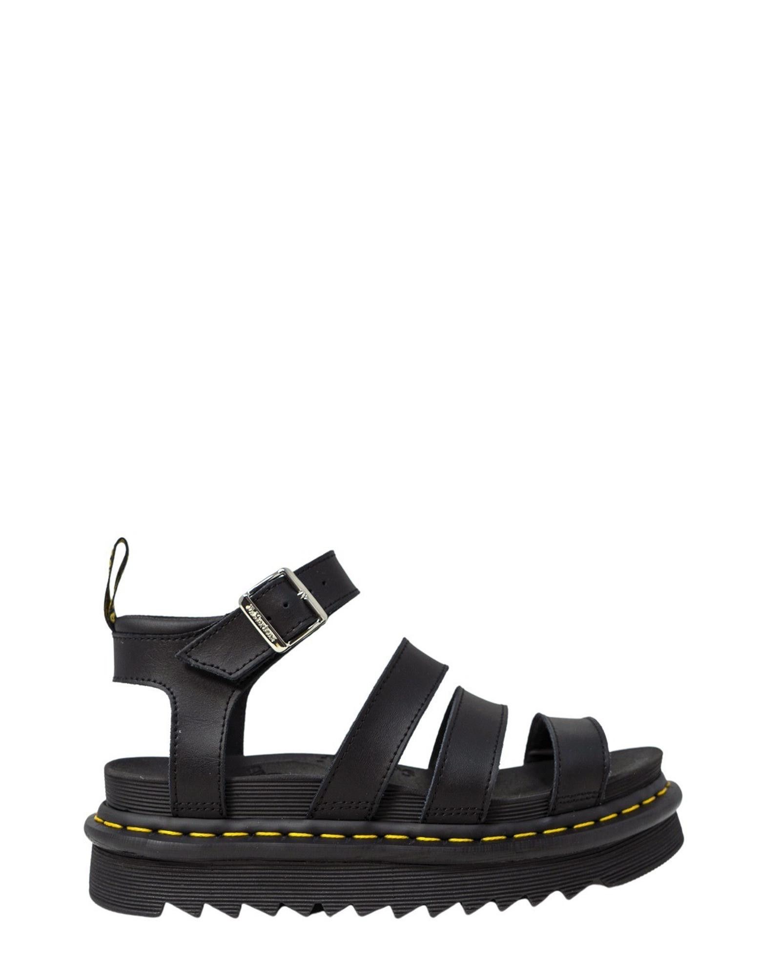 image of Dr Martens Leather Slip-On Sandals With Rubber Sole in Black, Women's (Size 11)