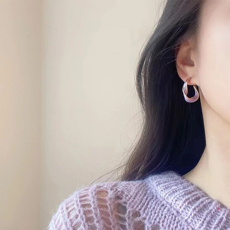 Designer × Jewelry Twisted Art Line Purple Stud Earring Size ONE SIZE - 4 Thumbnail