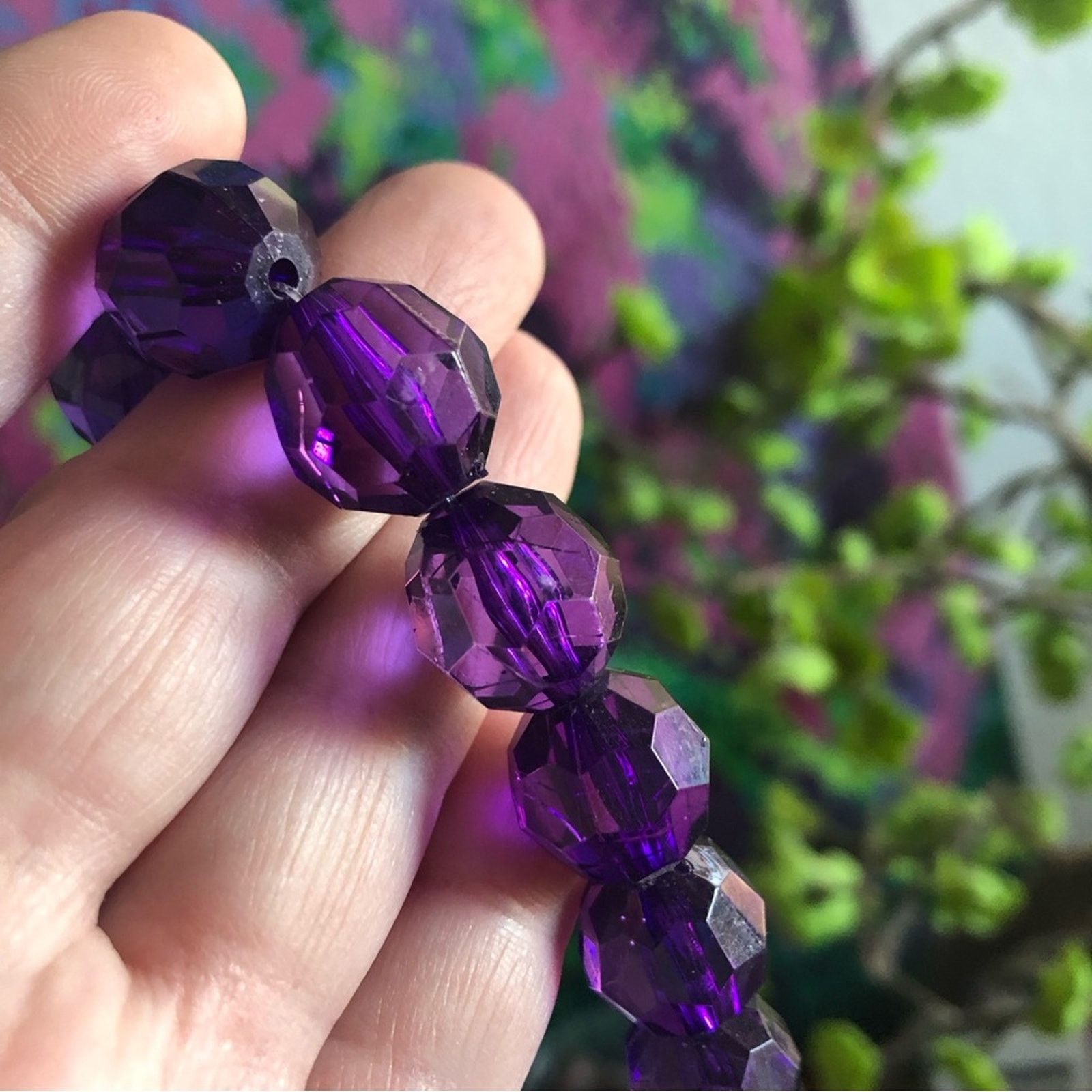 Jewelry Garold C Miller chunky faceted purple beaded necklace NWT Size ONE SIZE - 2 Thumbnail