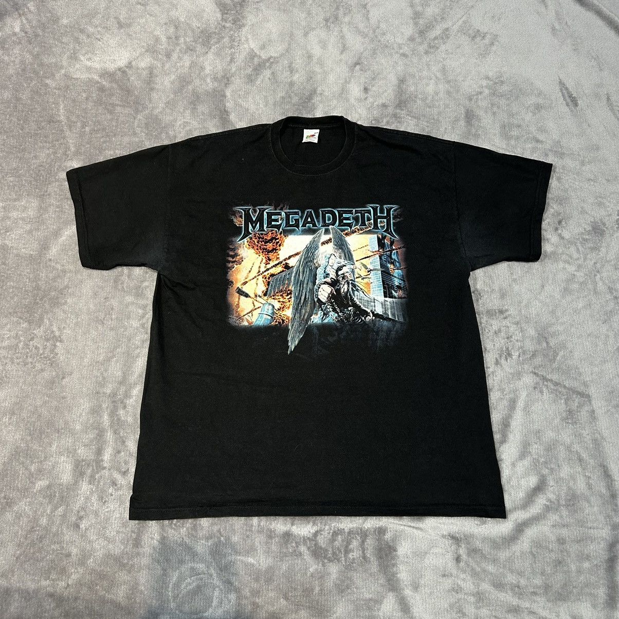 image of Band Tees x Fruit Of The Loom Mega Deth T Shirt Band Vintage Big Logo Concert 2007 in Black (Size X