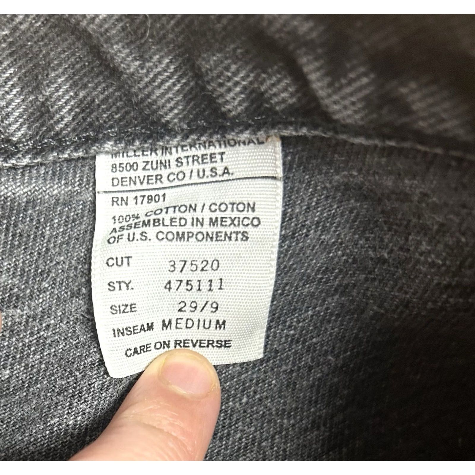 Vintage VINTAGE Rockies Black Denim Jeans Women 29x28 Western Straight 5-Pocket 100% Cotton Montana Rockies 90s Cowboy Theme Mens Womens Girls Boys Size 29" - 7 Thumbnail