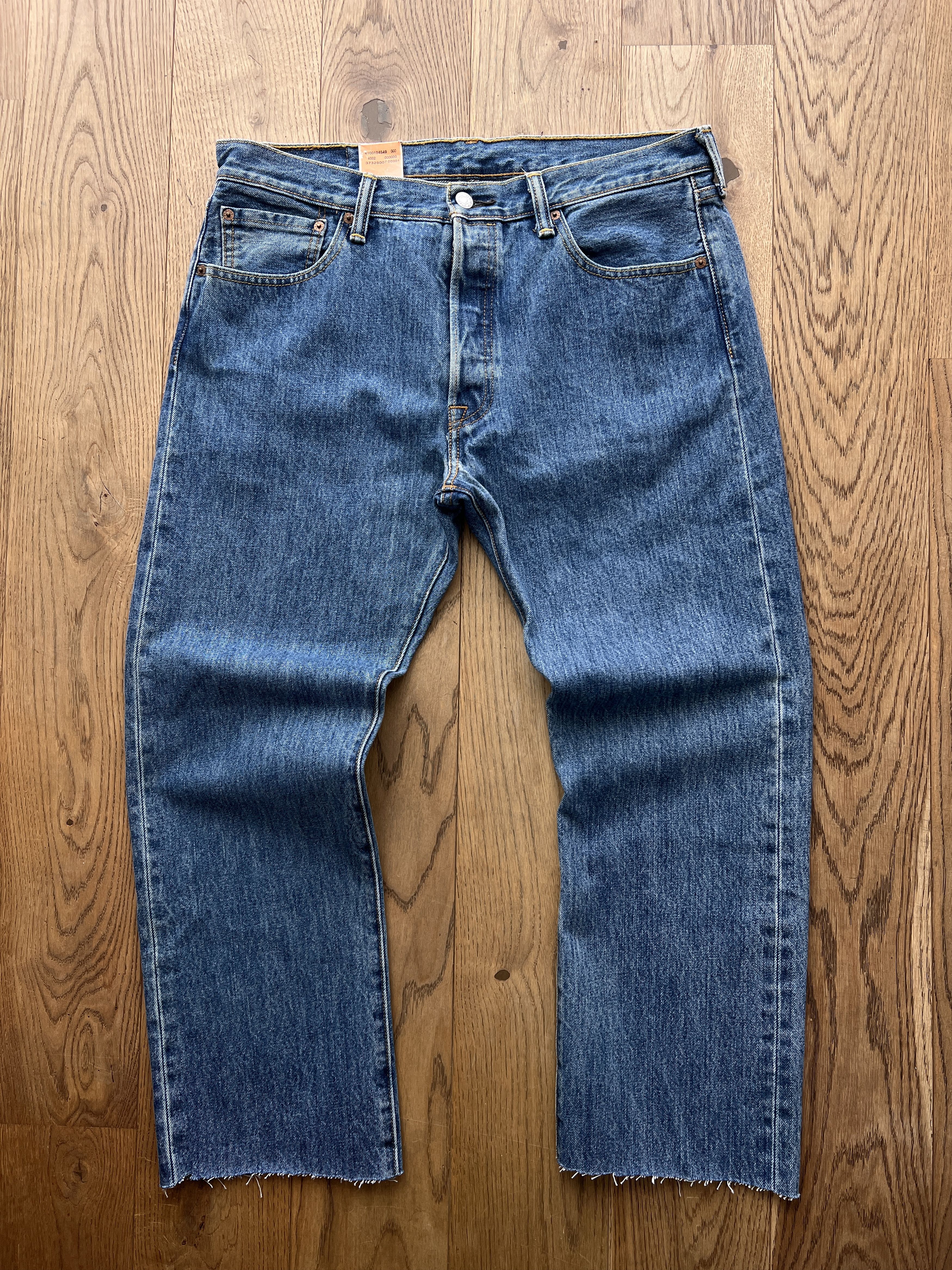 Levi's New! Levis 501 croped retro navy blue y2k denim vintage boxy Size US 34 / EU 50 - 22 Thumbnail