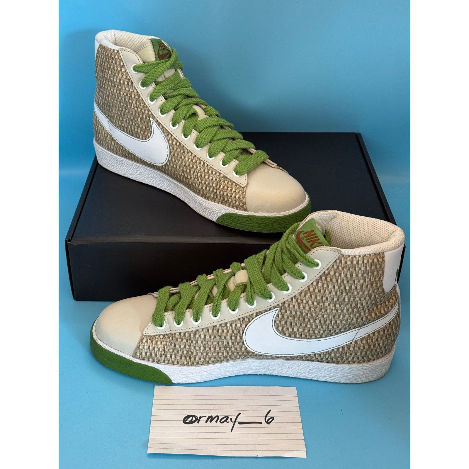 Nike WMNS Nike Blazer Mid Premium Birch Chlorophyll w10 Size US 10 / IT 40 - 2 Thumbnail