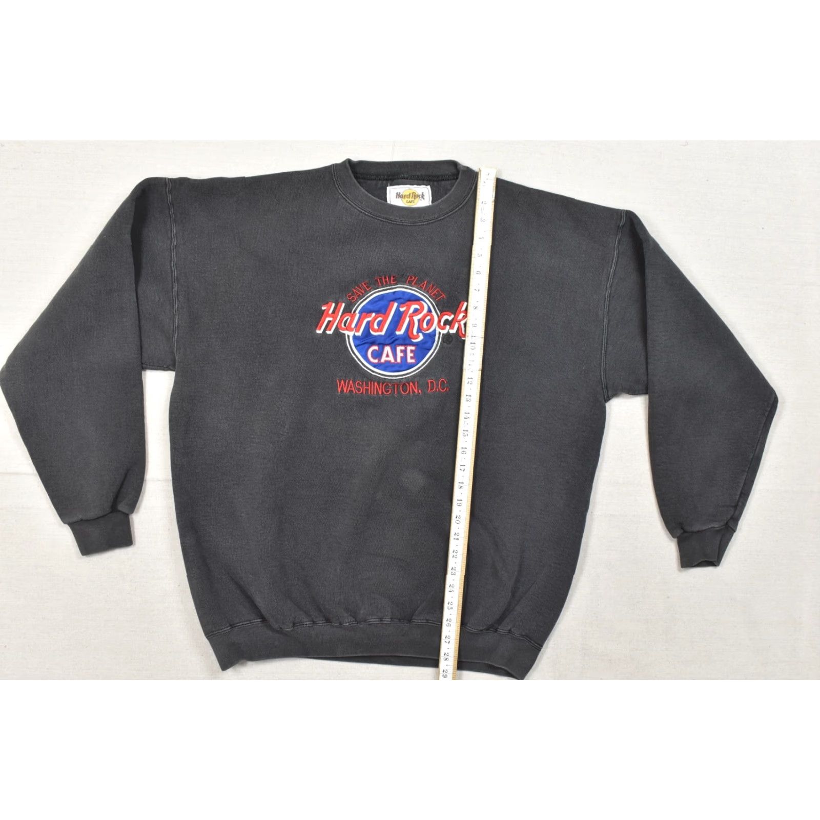 Hard Rock Cafe VINTAGE Hard Rock Cafe Washington DC Crewneck Sweater Black XL Men Pullover Long Sleeve Crew Neck Knit Winter Fall Size US XL / EU 56 / 4 - 2 Thumbnail