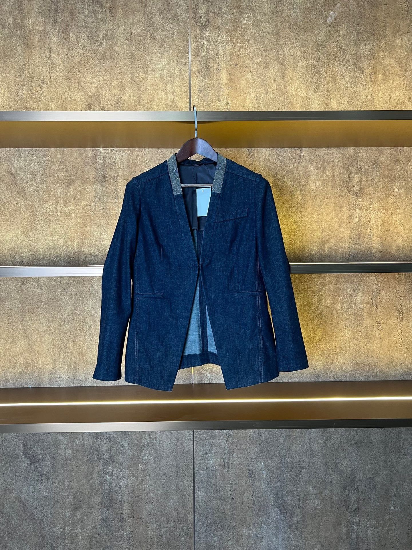Brunello Cucinelli Brunello Cucinelli Beaded Denim Blazer Size M / US 6-8 / IT 42-44 - 1 Thumbnail