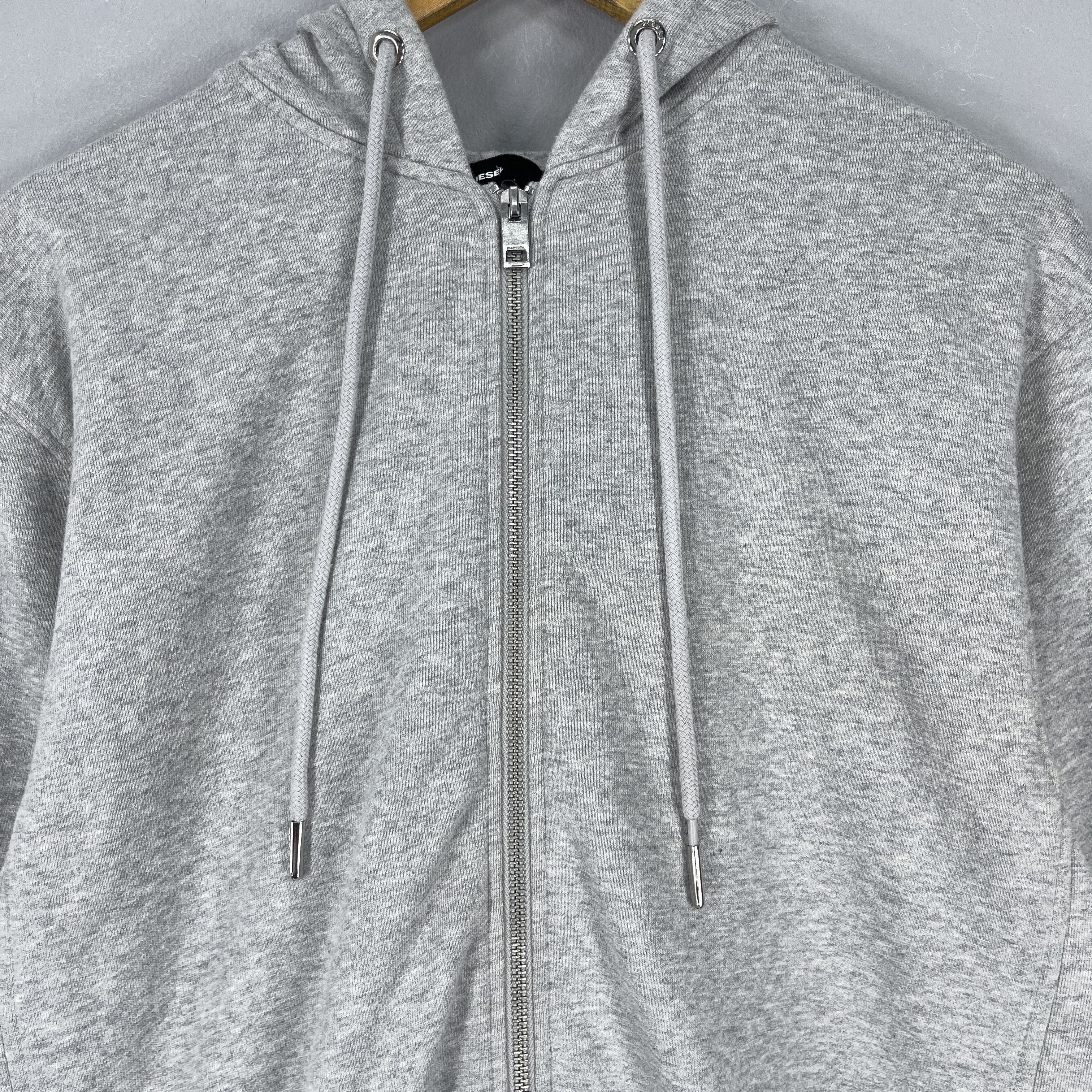 Diesel Diesel Longline Zip-Up Hoodie with Denim Lace-Up Sides Size M / US 6-8 / IT 42-44 - 2 Thumbnail
