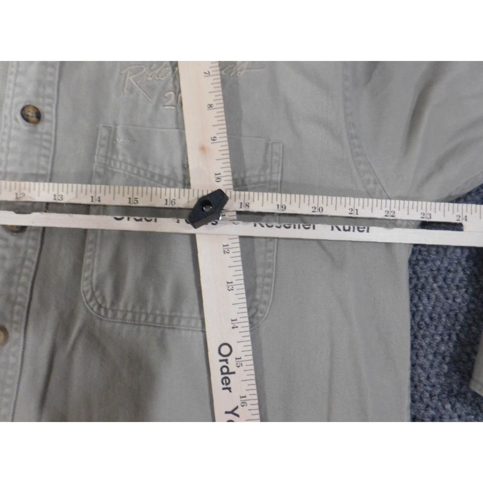 Dunbrooke Dunbrooke Shirt Medium Beige Vintage Mens Button-Up Embroidered Collared Long Sleeve Button-Down Canvas Rolled All Seasons Retro Casual Mens Size US M / EU 48-50 / 2 - 6 Thumbnail
