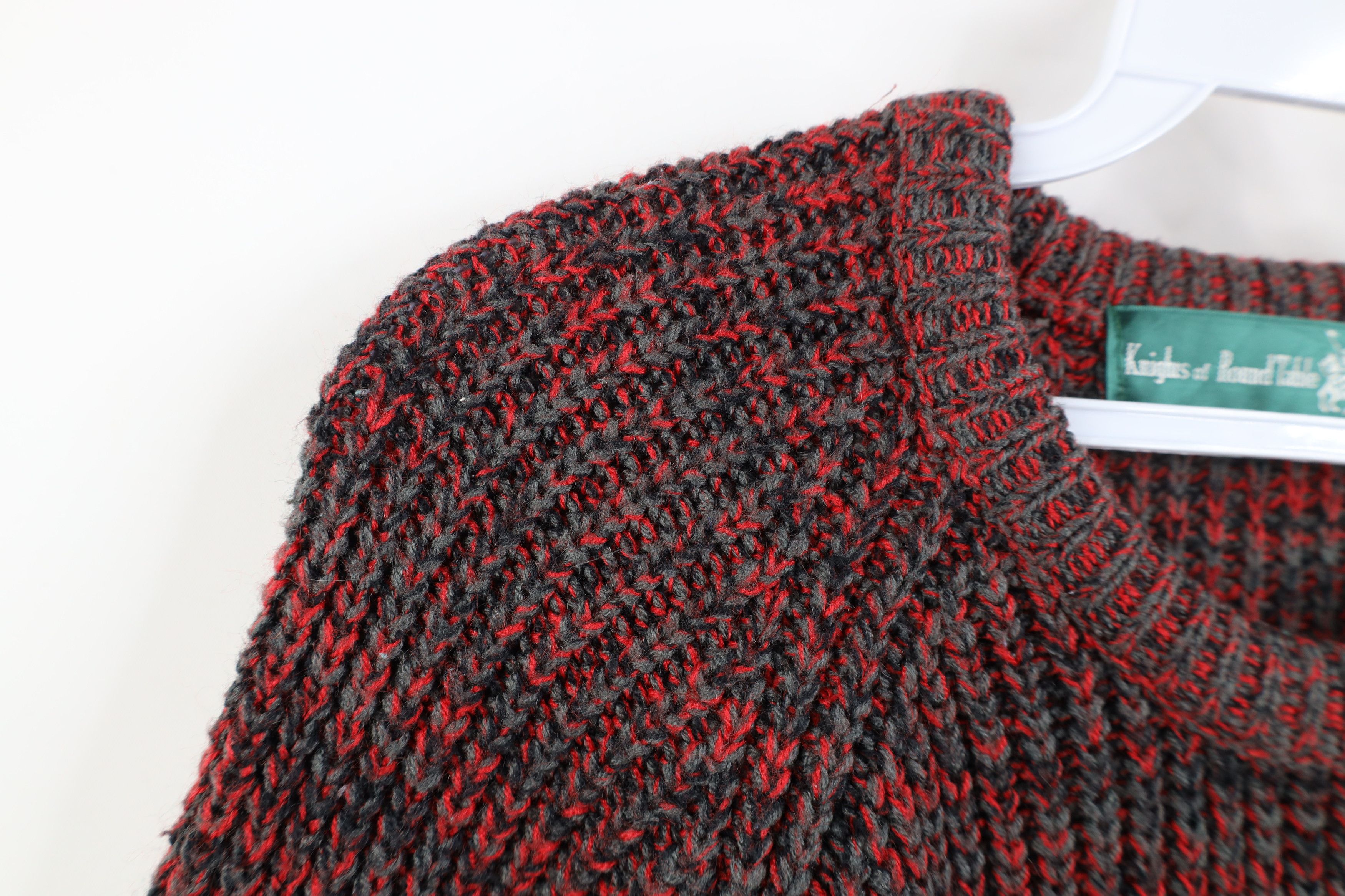 Vintage Vintage 90s Streetwear Ribbed Knit Crewneck Sweater Red Size US M / EU 48-50 / 2 - 5 Thumbnail