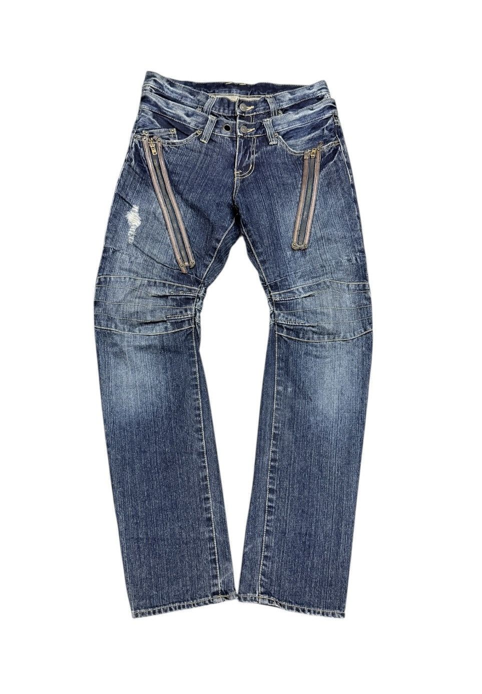 PPFM Vtg🔥PPFM Bondage Zipper Double Waist Curve Jeans Size US 32 / EU 48 - 1 Thumbnail