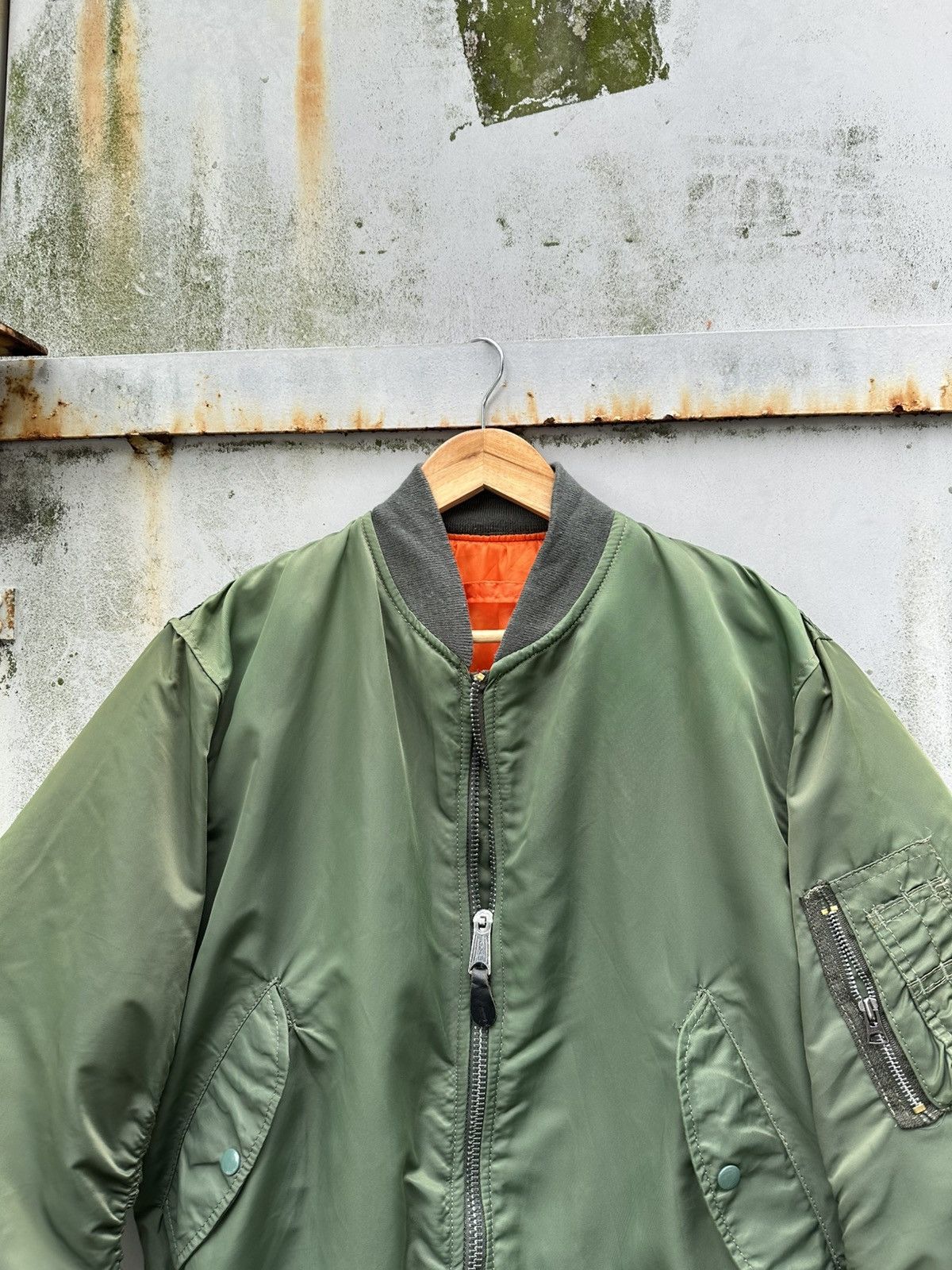 Vintage 🪖Vintage MA-1 Man Intermediate Bomber Jacket Made In USA Size US L / EU 52-54 / 3 - 5 Thumbnail