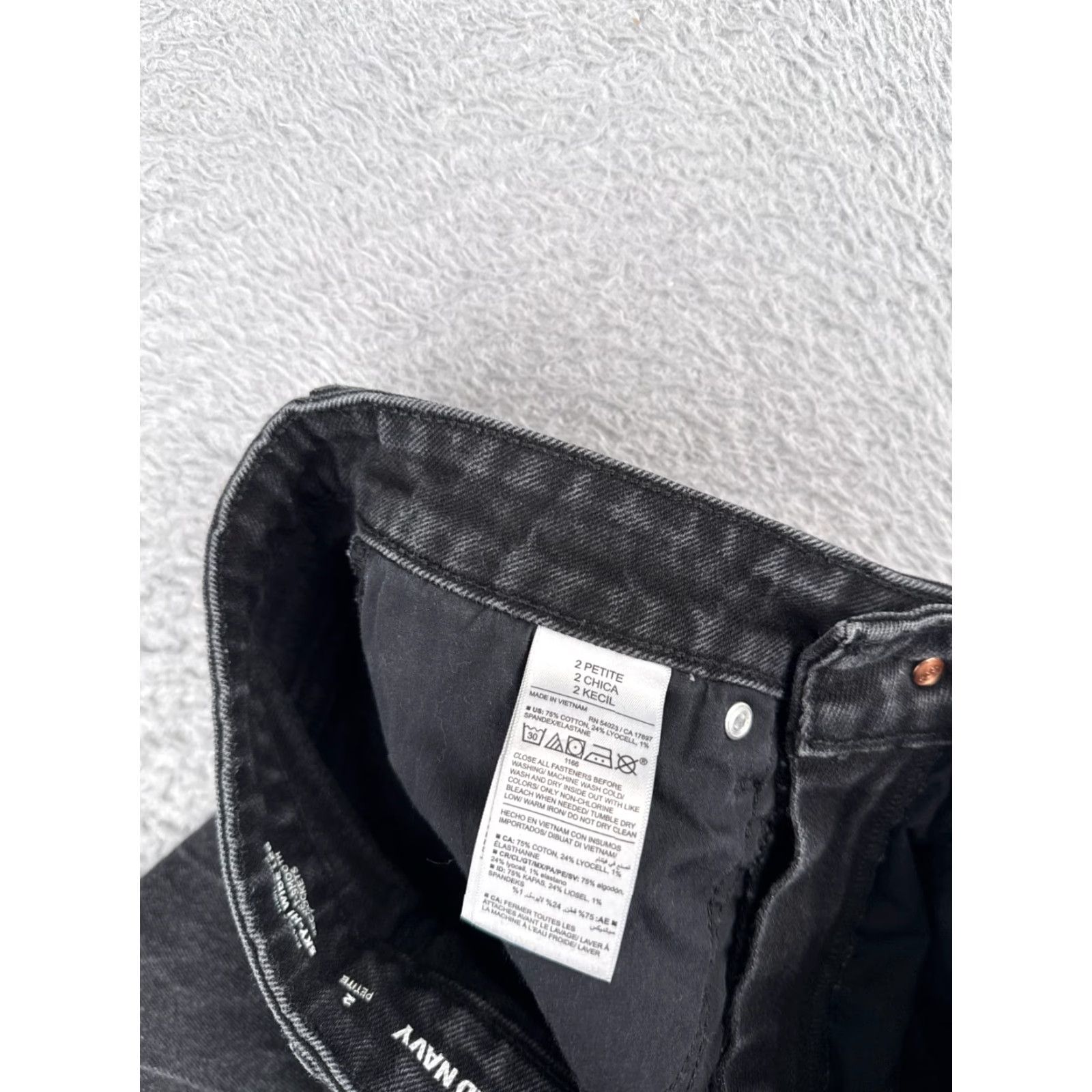 Old Navy Old Navy Jeans Women 2P Black Denim Curvy SkyHi Wide Leg Distressed Cotton 25x26 Size 26" / US 2 / IT 38 - 7 Thumbnail