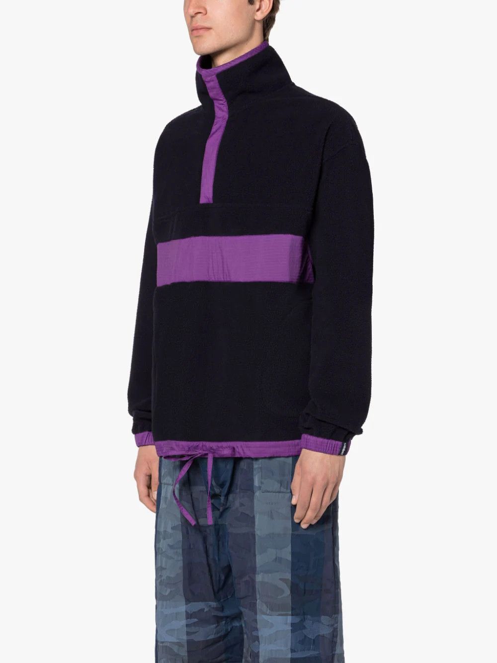 Mackintosh o1mle0424 Fleece Popover Jacket in Black/Purple Size US L / EU 52-54 / 3 - 3 Thumbnail