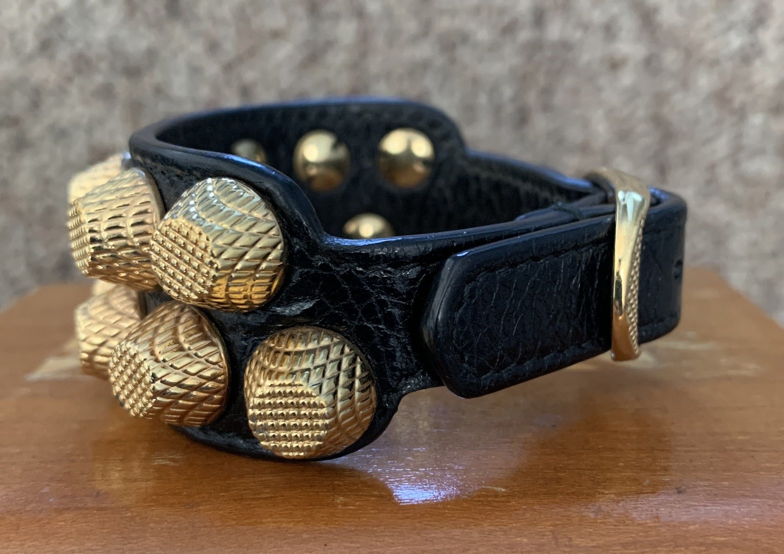 Balenciaga Balenciaga Arena Leather Studded Bracelet Size ONE SIZE - 4 Thumbnail