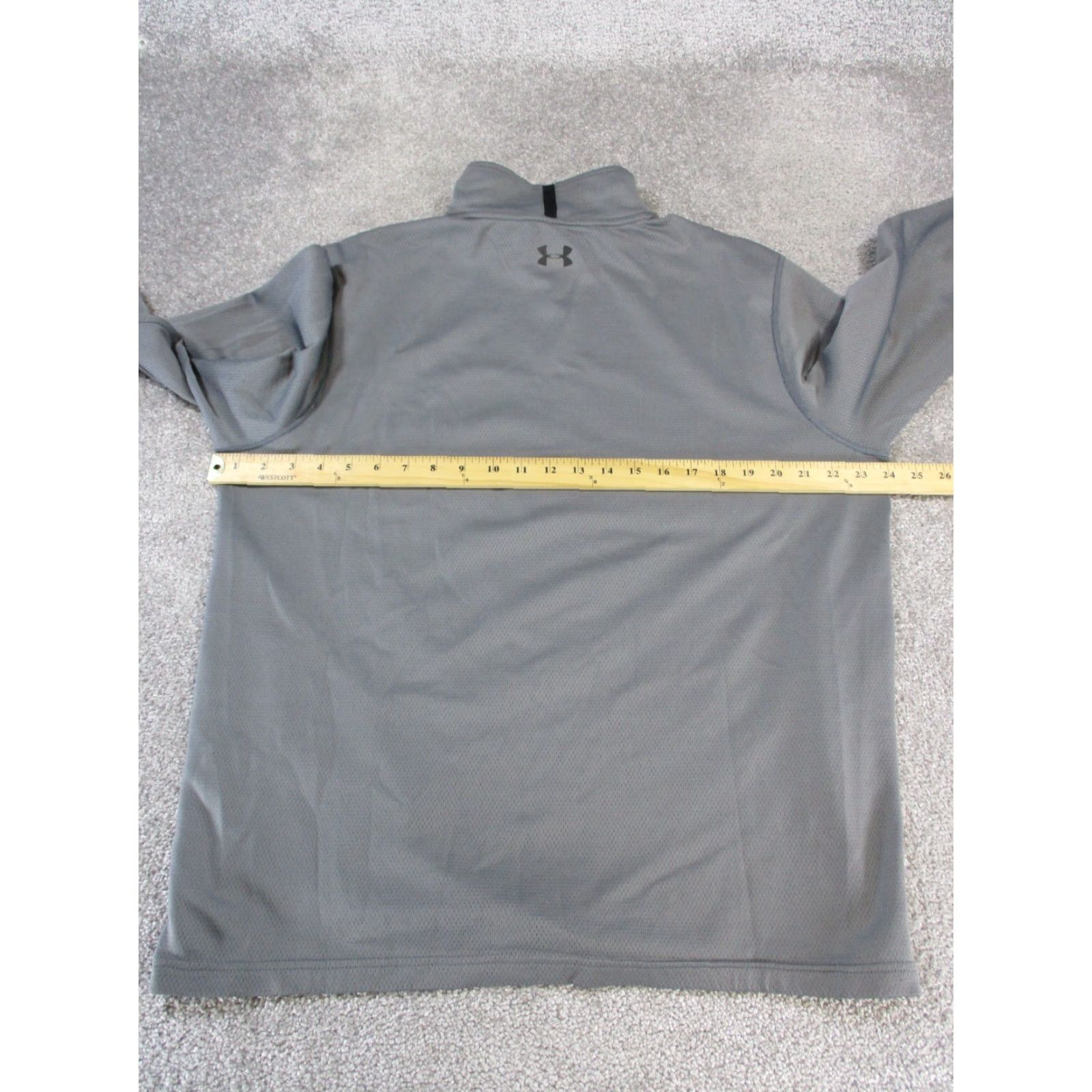 Under Armour Under Armour Mens Gray Cold Gear Quarter Zip Mock Neck Fleece Sweatshirt L/S Zip Pullover 3/4 Zip Golf Gym Walking Size US L / EU 52-54 / 3 - 6 Thumbnail