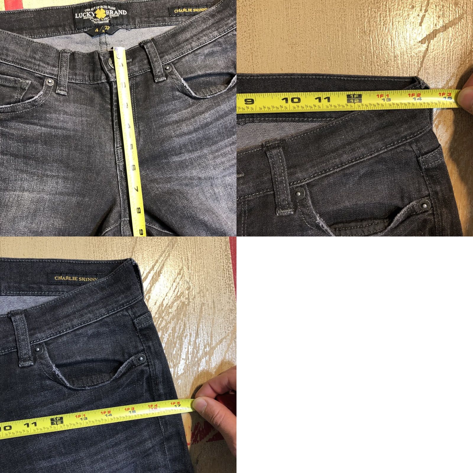 Lucky Brand Lucky Brand Jeans Womens Charlie Skinny Crop Black Distressed Denim 4 25.5 Size 27" / US 4 / IT 40 - 9 Thumbnail