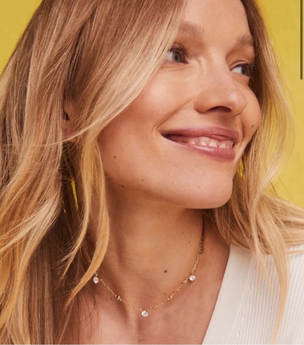Kendra Scott NWT Kendra Scott Jada Gold Strand Necklace in White CZ Size ONE SIZE - 3 Thumbnail