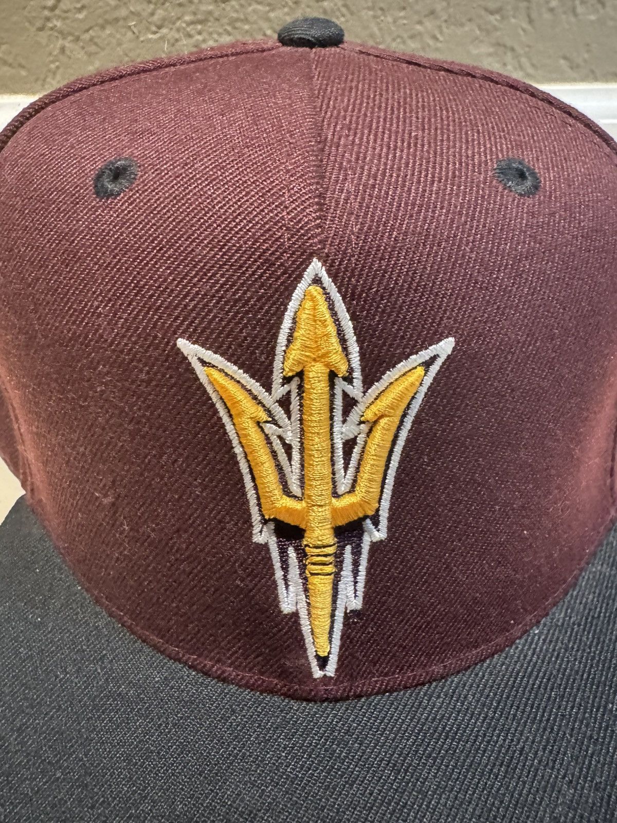 NCAA ASU Arizona Devils Pitchfork Snapback Hat Cap Burgyndy Black Size ONE SIZE - 2 Thumbnail