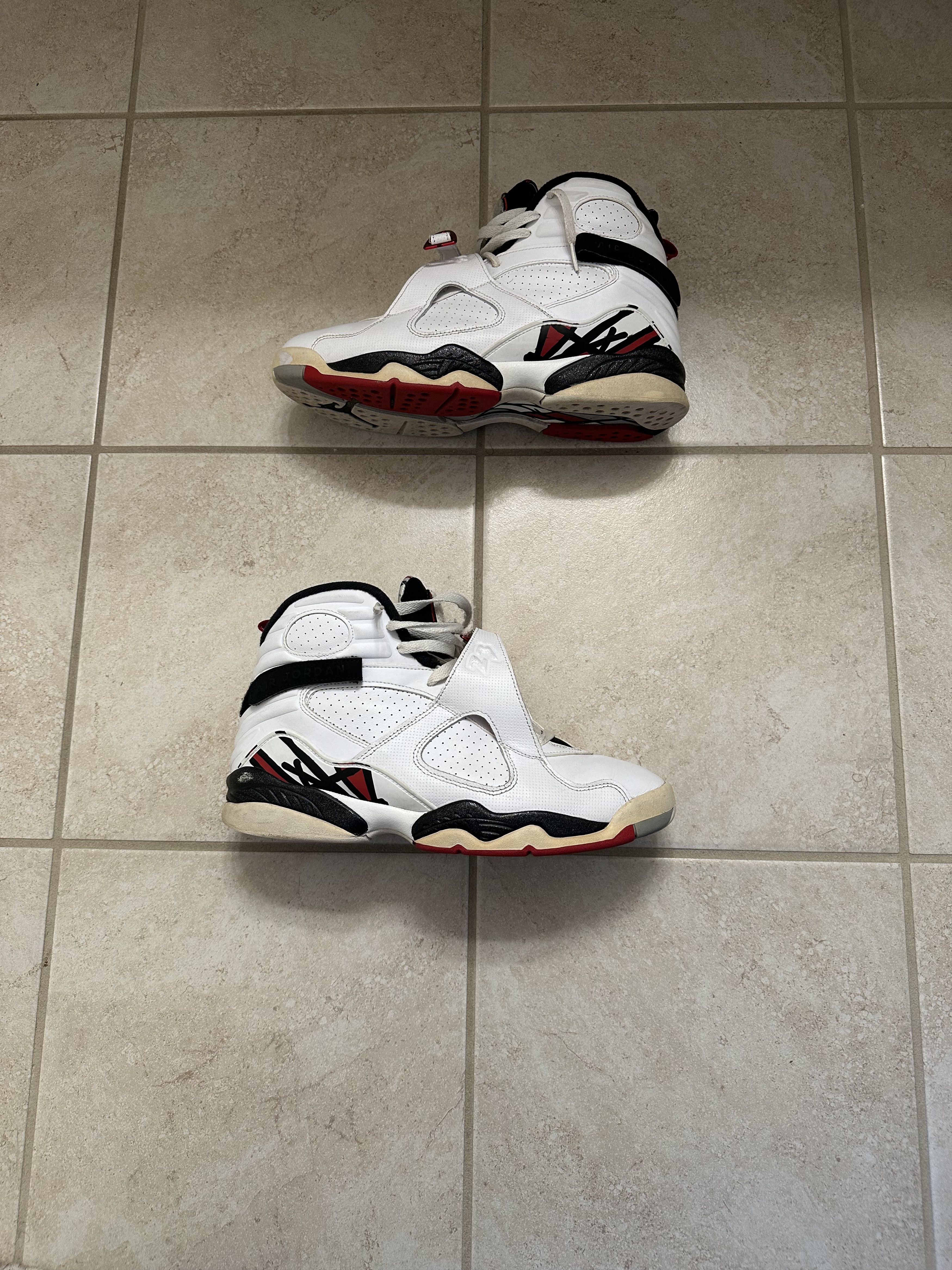 image of Alternate Jordan 8 Retro Shoes in White Red Black, Men's (Size 10)