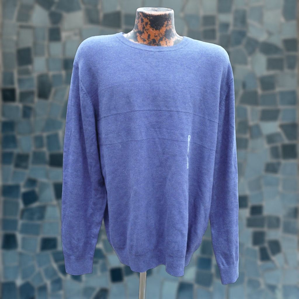 Roundtree & Yorke ROUND TREE & YORKE Men's Sweater XL Blue Cotton Acrylic Long Sleeve Crewneck Size US XL / EU 56 / 4 - 1 Thumbnail