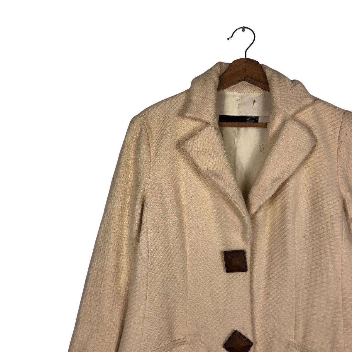 Designer × Just Cavalli 📌Just Cavalli Cream Coats Jacket Size S / US 4 / IT 40 - 8 Thumbnail