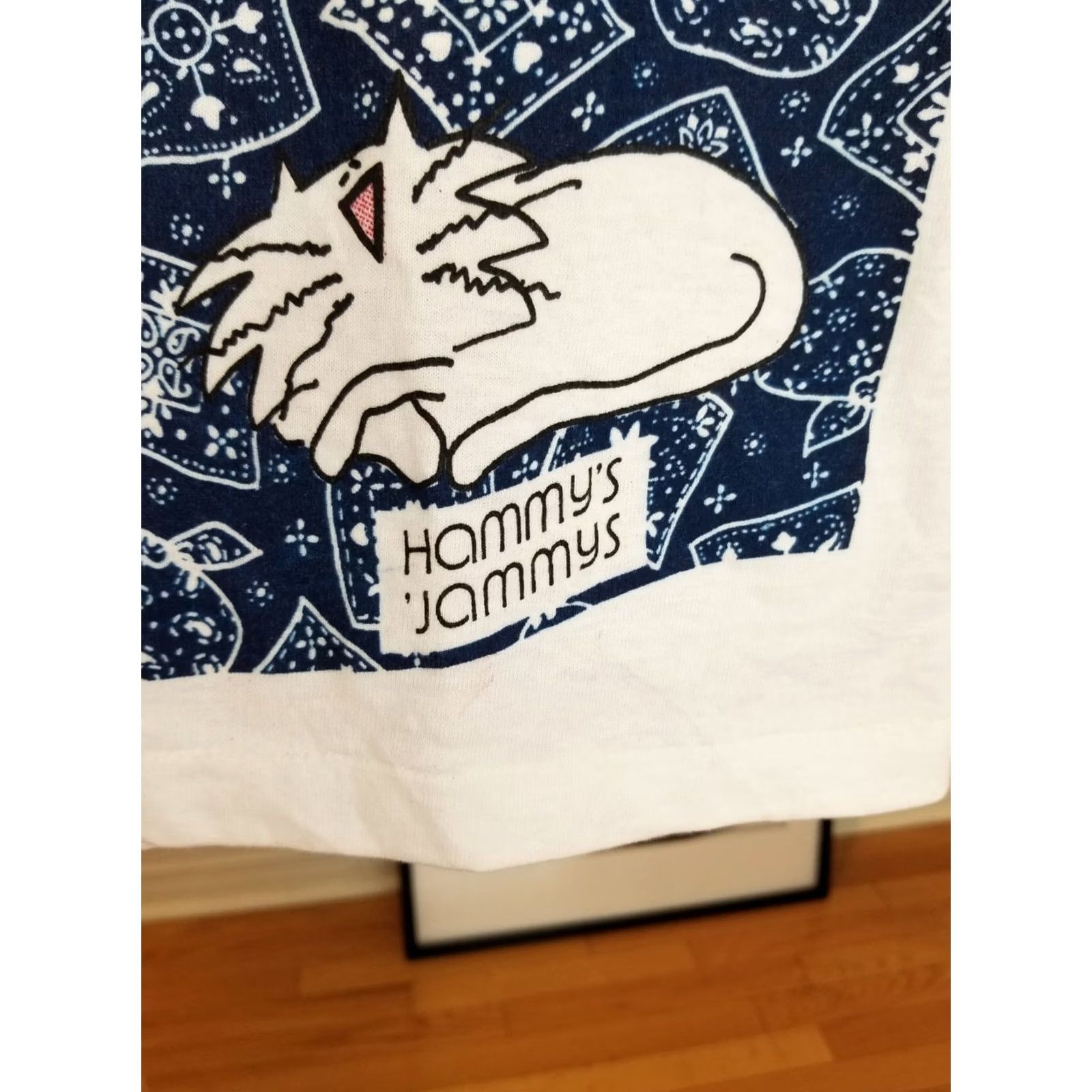 Vintage VINTAGE HAMMY'S JAMMY'S T-Shirt WOMEN'S One Size White Cotton 80's Crop Single Stitch Crew Neck Womens Size ONE SIZE - 3 Thumbnail