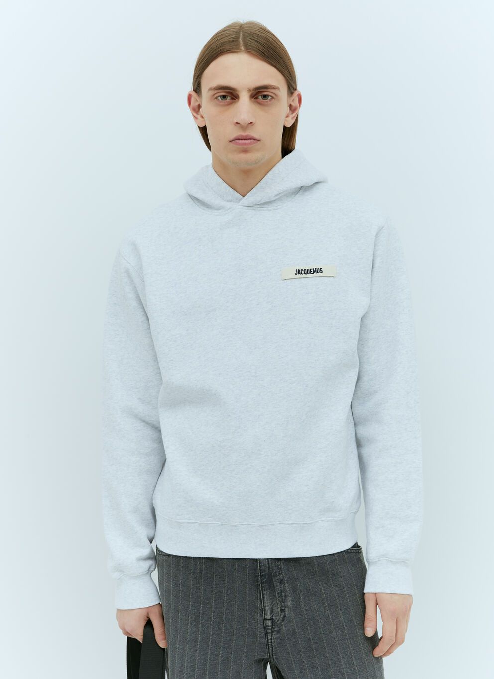 image of Jacquemus Le Hoodie Gros Grain Sweatshirt in Grey, Men's (Size Large)