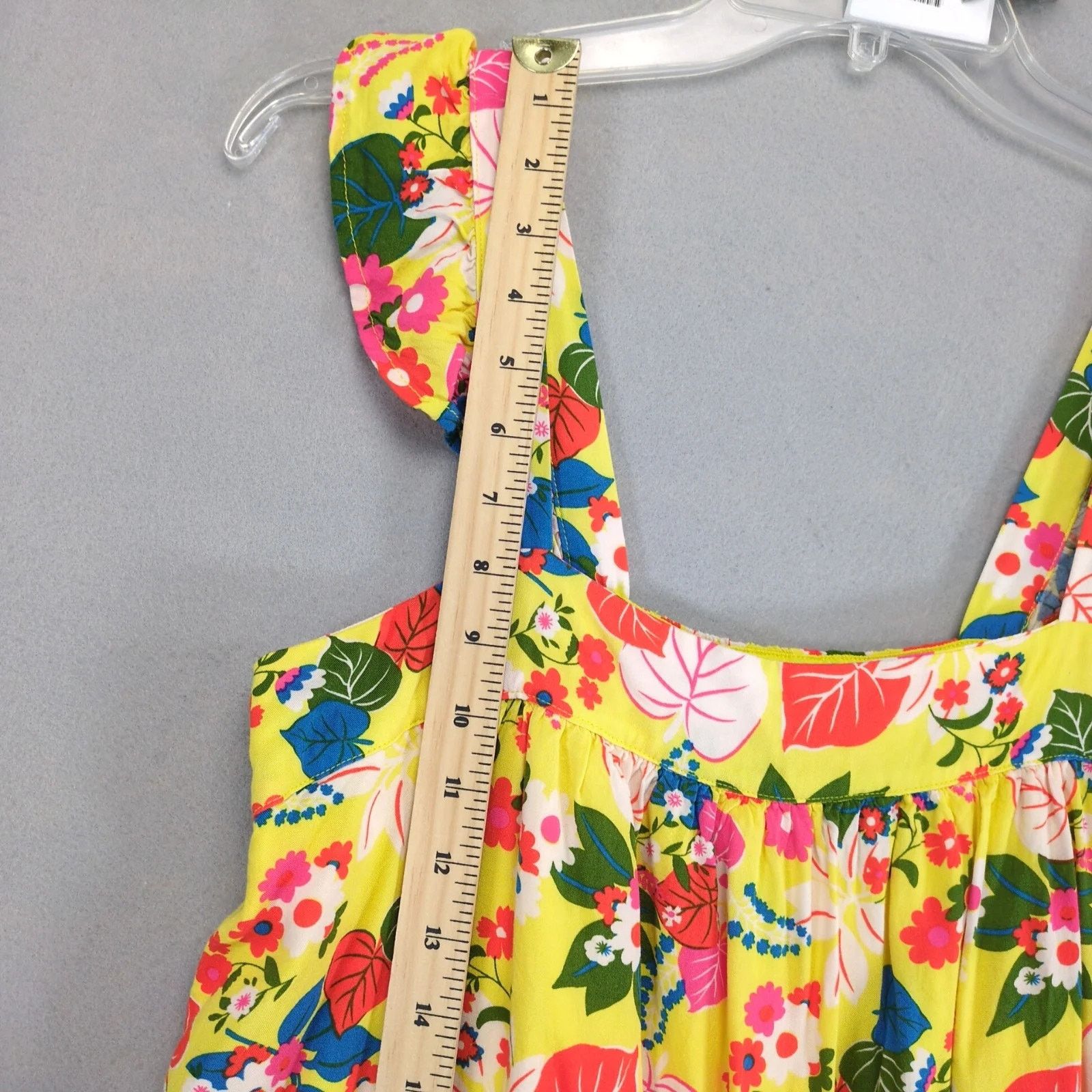Other Emily Wonder Yellow Floral Babydoll Mini Dress L Ruffles Size L / US 10 / IT 46 - 7 Thumbnail