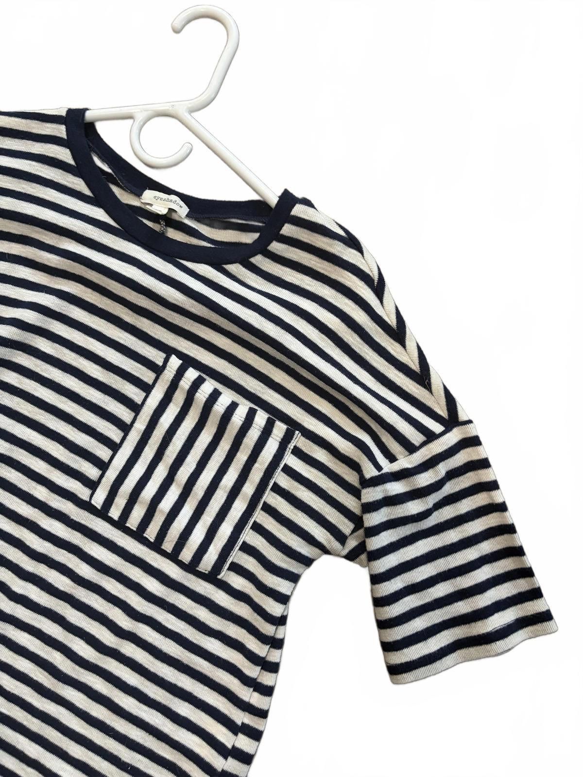 Other Striped Navy & White Short Sleeve Shirt with Front Pocket XS Size XS / US 0-2 / IT 36-38 - 2 Thumbnail
