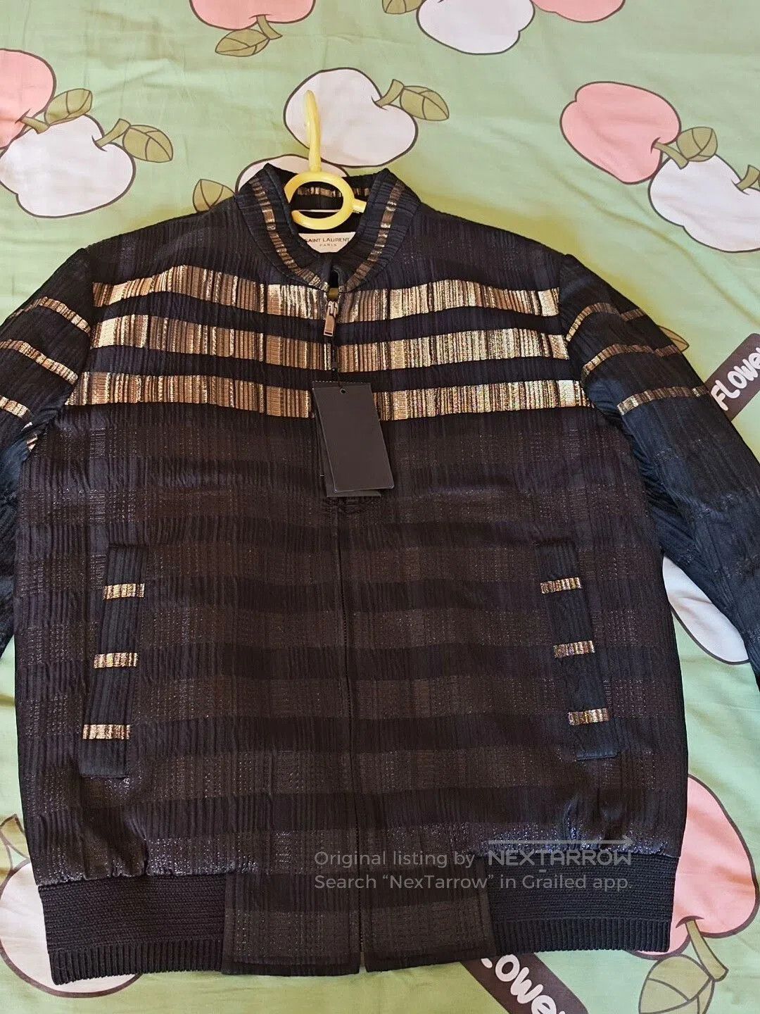 Saint Laurent Paris Saint Laurent Black Gold Stripe Jacket. Size US S / EU 44-46 / 1 - 1 Thumbnail