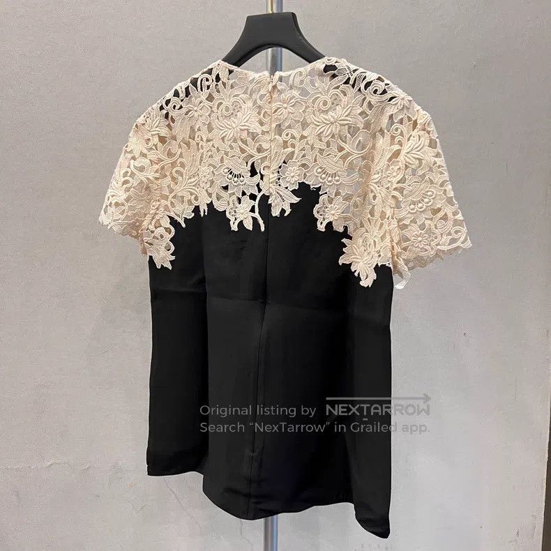 Valentino Valentino Silk wool lace paneled short sleeves Size S / US 4 / IT 40 - 2 Thumbnail