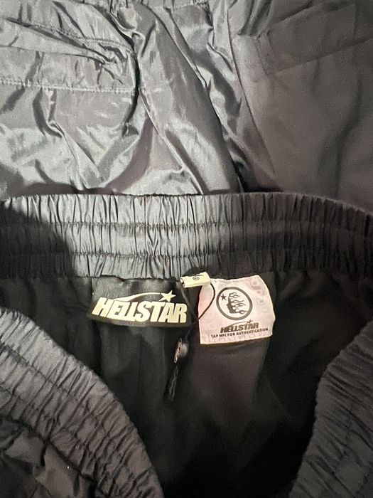 HELLSTAR BLACK HELLSTAR TRACK PANTS X WAXED NYLON PANTS | Grailed