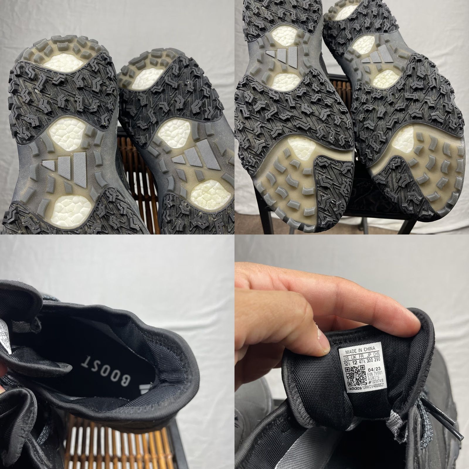 adidas Adicross GTX Golf Boot Mens 12.5 Black Waterproof Sneakers GW2119