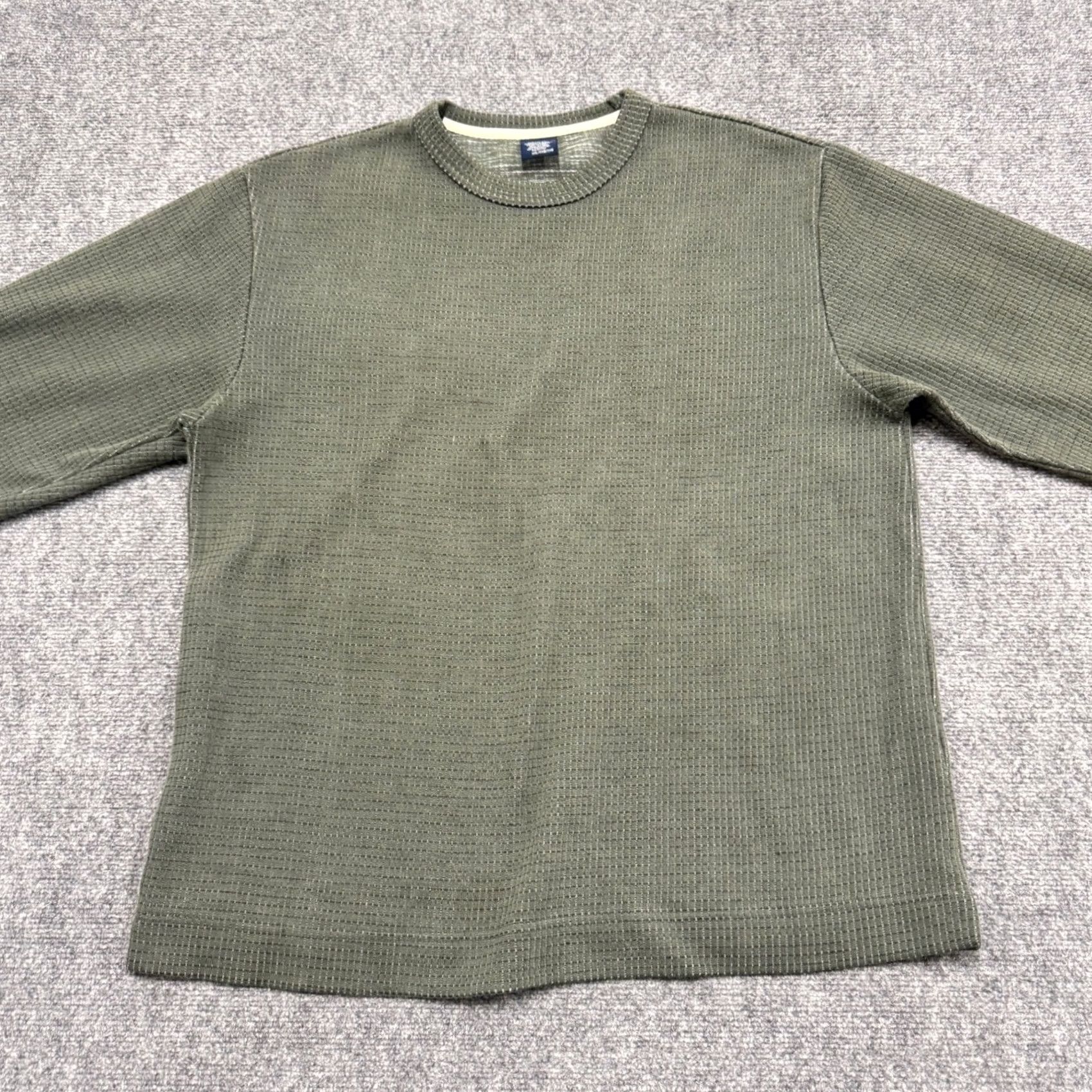 Tommy Hilfiger Tommy Jeans Long Sleeve Shirt Men's 2XL Green Cotton Blend Distressed Y2K Pullover Stained 2X Big & Tall Mens Size US XXL / EU 58 / 5 - 6 Thumbnail