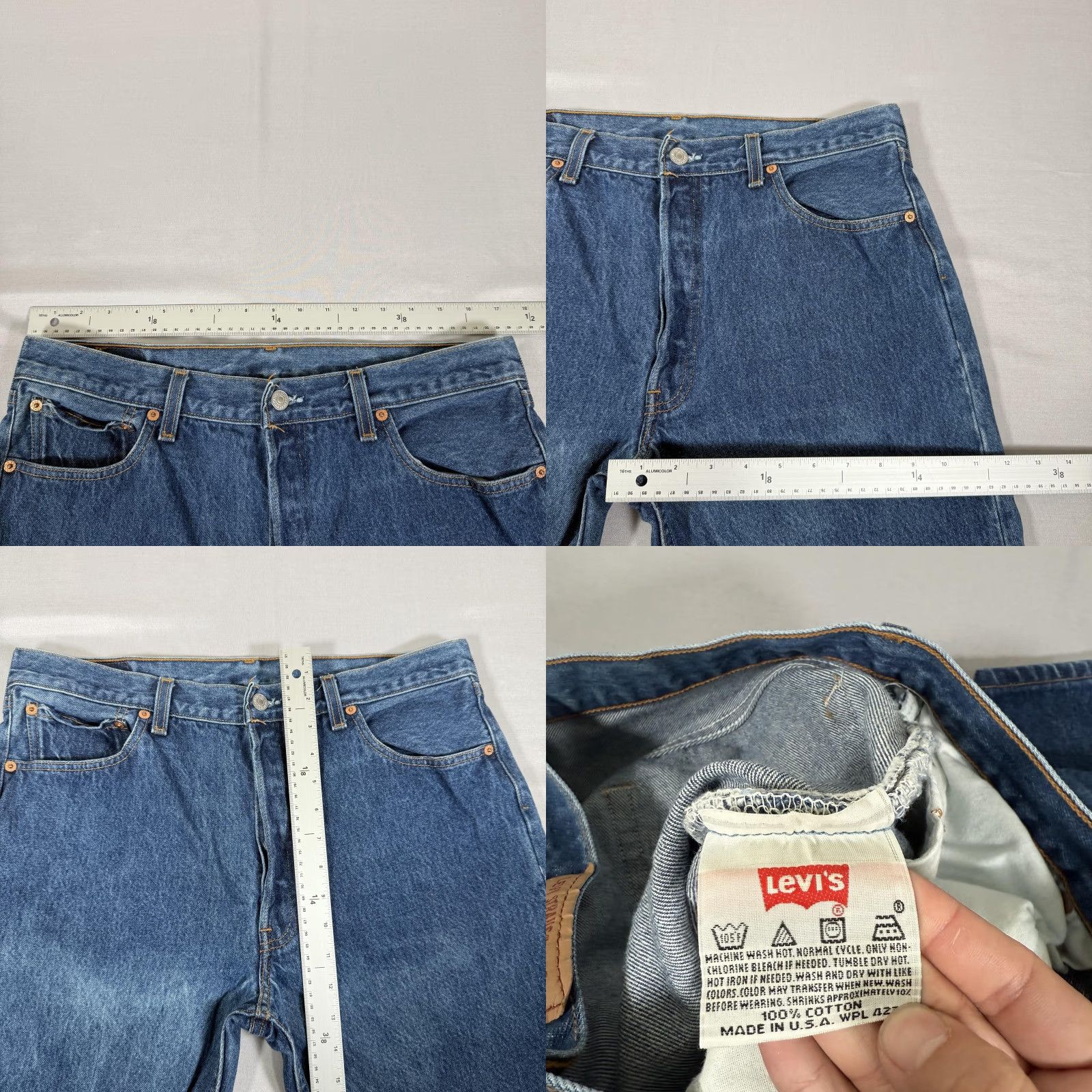 Levi's VINTAGE Levi's Jeans Mens 34x29 Blue 501 Straight Fit Denim Pants Western 90s USA Size US 34 / EU 50 - 8 Thumbnail