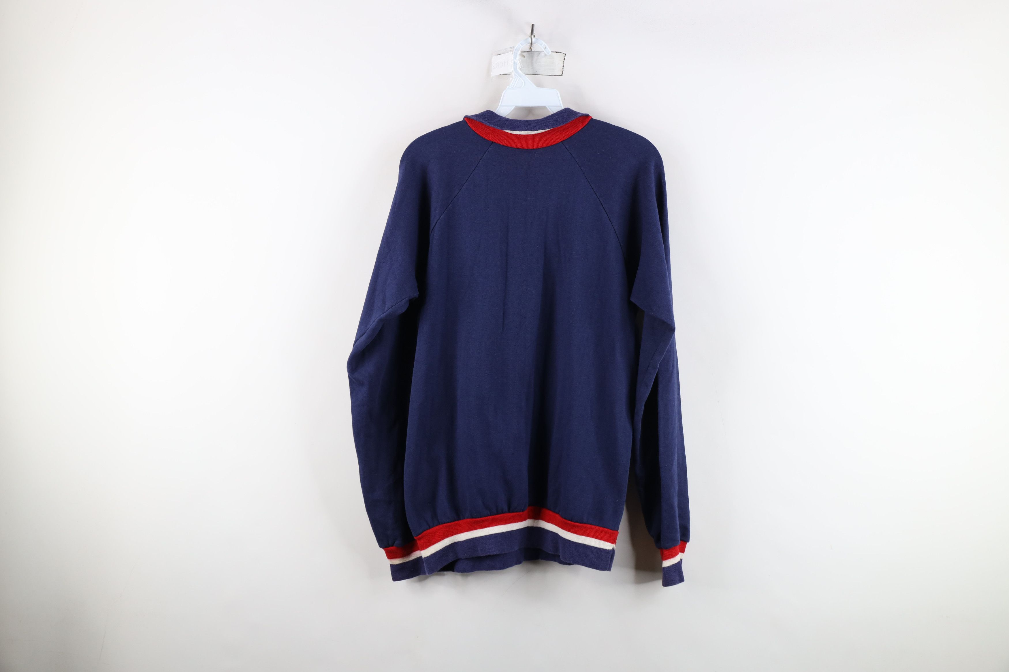 Vintage Vintage 70s Streetwear Striped Half Zip Sweatshirt USA Size US L / EU 52-54 / 3 - 12 Thumbnail