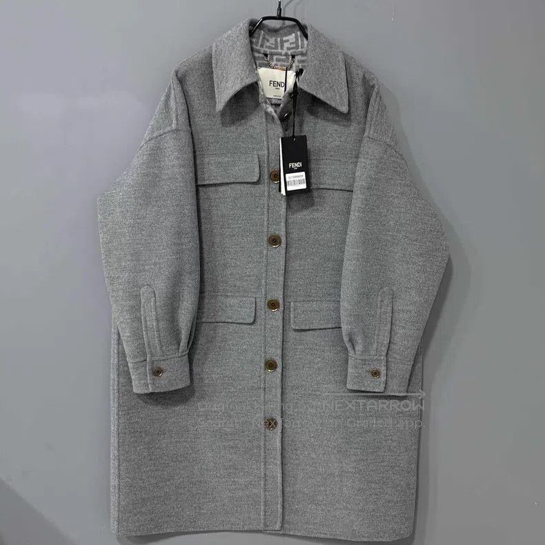 Fendi Printed Loose Fit Coat with Full Lining