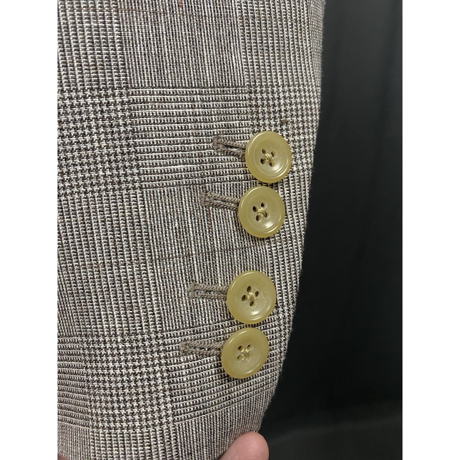 Hackett NWT GREAT Hackett Saville Row Gray Checked Linen Double Brea Size 48R - 9 Thumbnail
