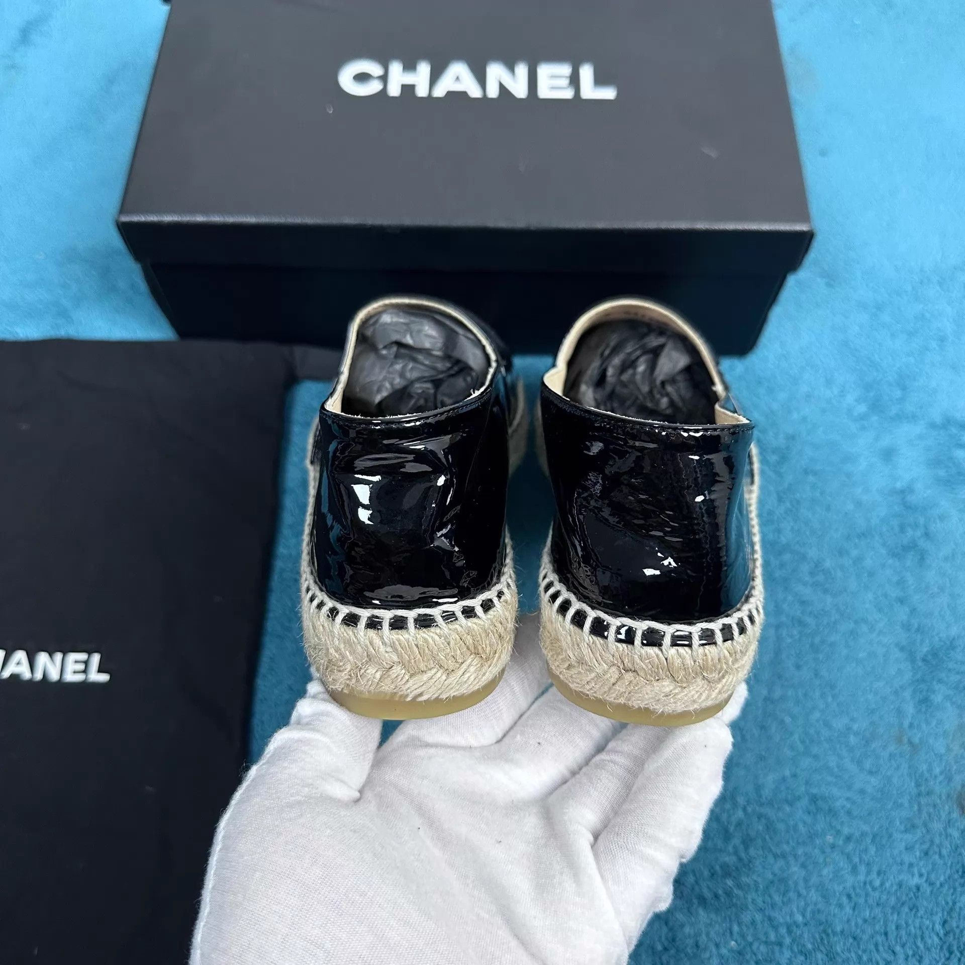 Chanel Chanel Patent Leather Fisherman Shoes Black 38 New Size US 7.5 / IT 37.5 - 4 Thumbnail
