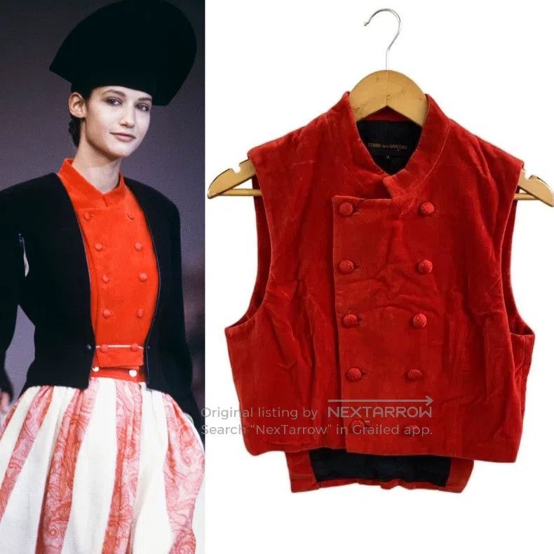 Comme des Garcons Comme Des Garcons Red Velvet Vest Size M / US 6-8 / IT 42-44 - 1 Thumbnail