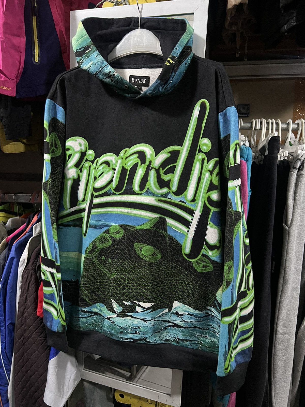 Ripndip nerm leaf lavender half zip fleece hoodie sale