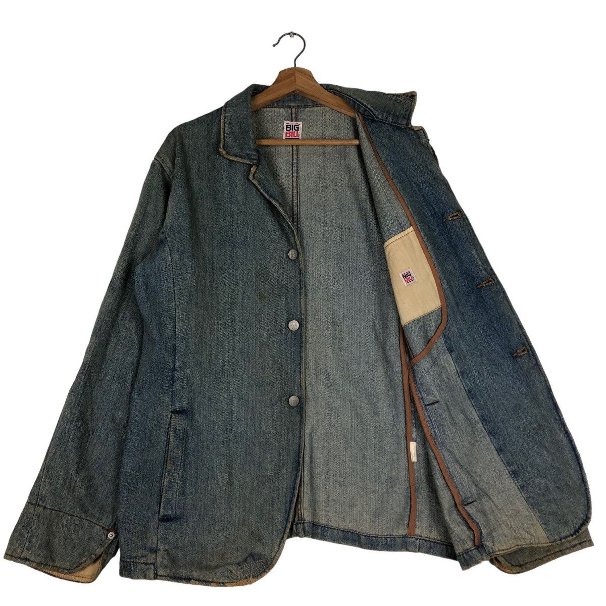 Japanese Brand 🔥Vtg Denim Worker Union Made Big Bill Biker Detroit Pocket Size US M / EU 48-50 / 2 - 9 Thumbnail