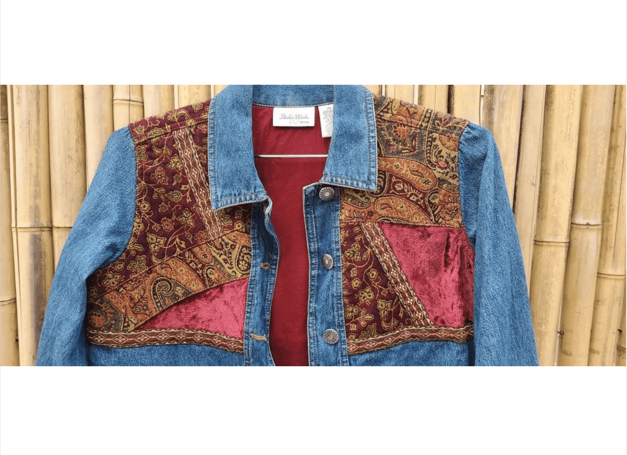 Other 90s Vintage Denim Jean Jacket With Patchwork Size S / US 4 / IT 40 - 1 Thumbnail