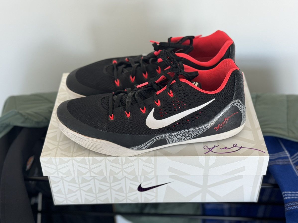 image of Nike Kobe Ix Em Laser Crimson Shoes in Black, Men's (Size 12.5)