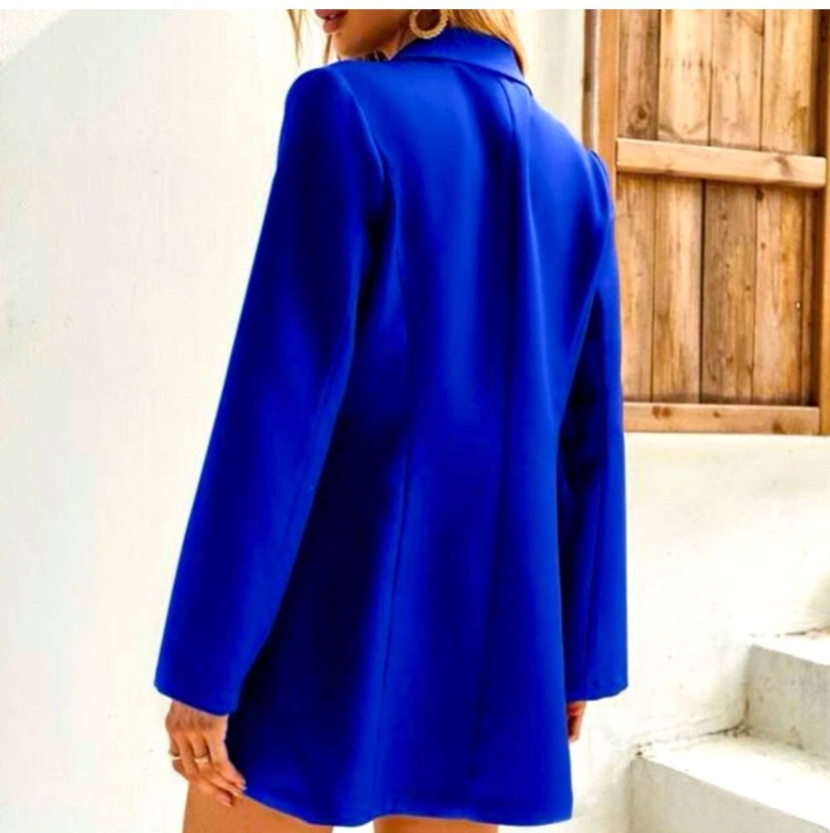 Designer × Other NWT, Lavishly Paris Vibrant Royal Blue Slit Sleeve Blazer. Size M / US 6-8 / IT 42-44 - 5 Thumbnail