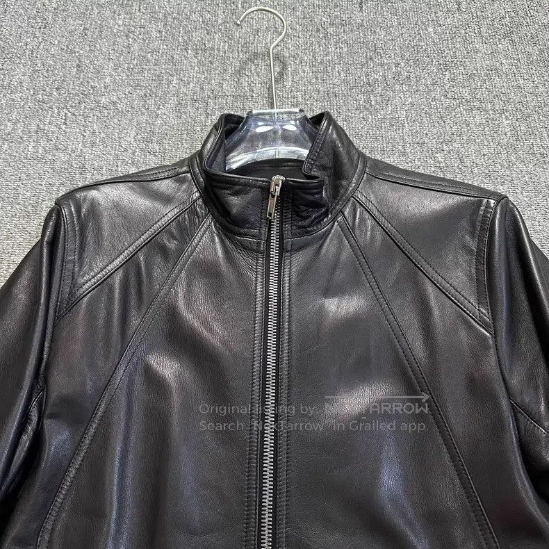 Rick Owens Rick Owens Black stand-up collar cowhide leather jacket Size US L / EU 52-54 / 3 - 3 Thumbnail